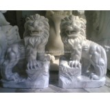 Sư tử cặp đá cẩm thạch trắng (60cm)