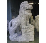 Sư tử mẹ con đá cẩm thạch trắng 1m
