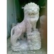 Sư tử vờn cầu đá cẩm thạch trắng 2
