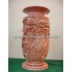 Bình hoa đá cẩm thạch đỏ điêu khắc rồng
